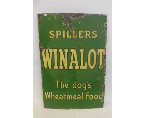 A Spillers Winalot rectangular enamel sign, 20 x 30".