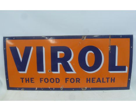 A Virol 'the food for health' rectangular enamel sign, 48 x 21". 
