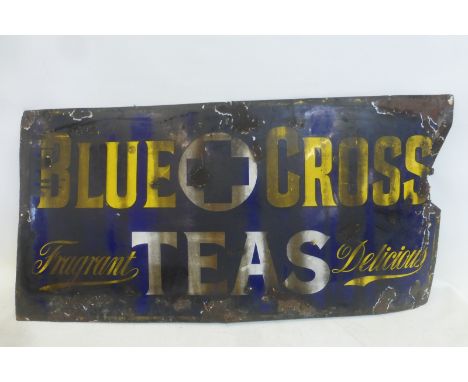 A Blue Cross Teas rectangular enamel sign, 40 1/4 x 20". 