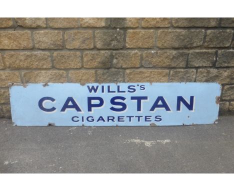 A Wills's Capstan Cigarettes rectangular enamel sign, 72 x 15".