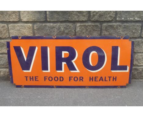 A Virol 'The Food for Health' rectangular enamel sign, 48 x 21".