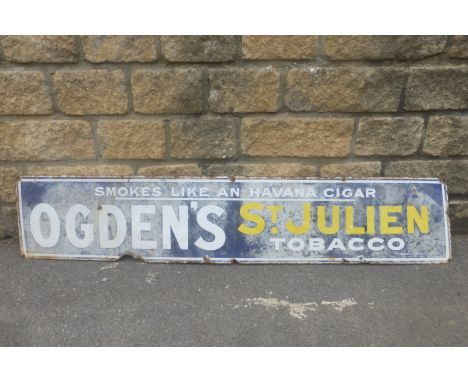 An Ogden's St Julien Tobacco rectangular enamel sign by Stainton & Hulme.