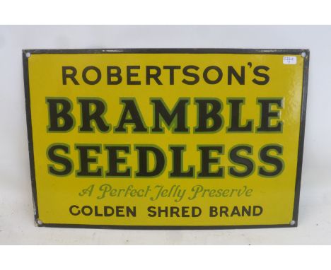 A Robertson's Bramble Seedless rectangular enamel sign in very good condition, 15 x 10".