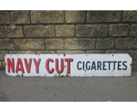 A Navy Cut Cigarettes rectangular enamel sign, 66 x 12".