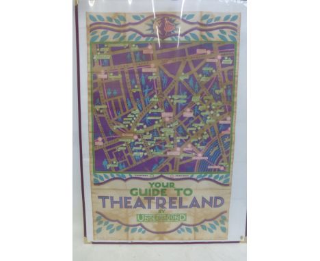 An original London Underground 'Theatreland' poster for 1928, by the Dangerfield Printing Co., 24 1/2 x 39 1/2".