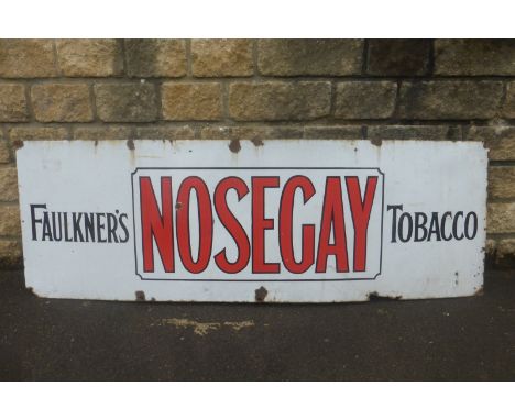 A Faulkner's Nosegay Tobacco enamel sign, 72 x 24".
