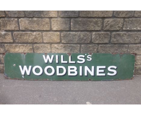 A Wills's Woodbines rectangular enamel sign, 72 x 15".