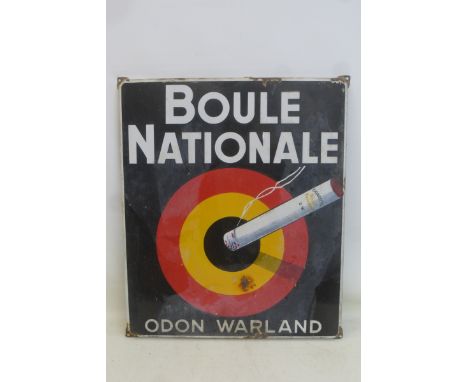 A French enamel sign advertising 'Boule Nationale', 22 1/4 x 26".