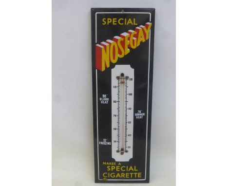 A 'Special Nosegay' enamel thermometer sign, with one re-touched fixing hole, otherwise excellent condition, 7 1/2 x 22 1/2".