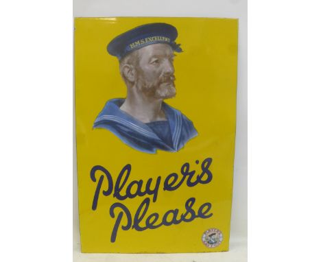 A good Player's Please pictorial 'Sailor' enamel sign, in near mint condition, 22 1/2 x 34 1/2". 