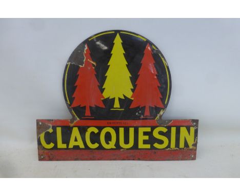A French enamel sign advertising 'Clacquesin', 14 3/4 x 11 3/4".