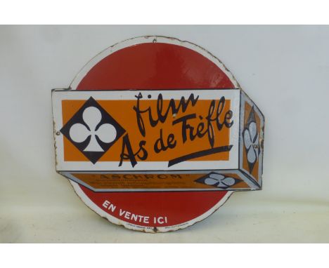 A French enamel sign advertising Film as de Trefle' 22 1/2 x 21".