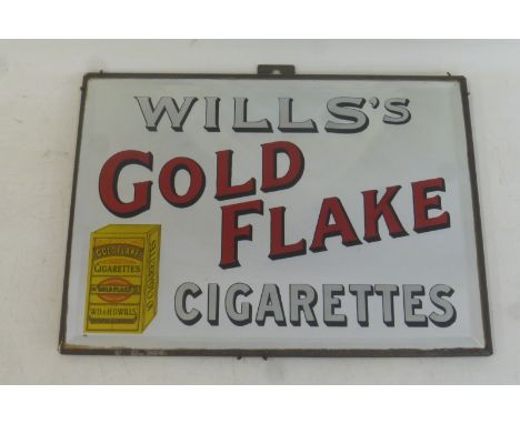 A Wills's Gold Flake Cigarettes pictorial packet advertising mirror, 12 x 9". 