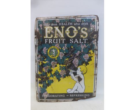 An Eno's Fruit Salt pictorial enamel sign, 20 x 28".