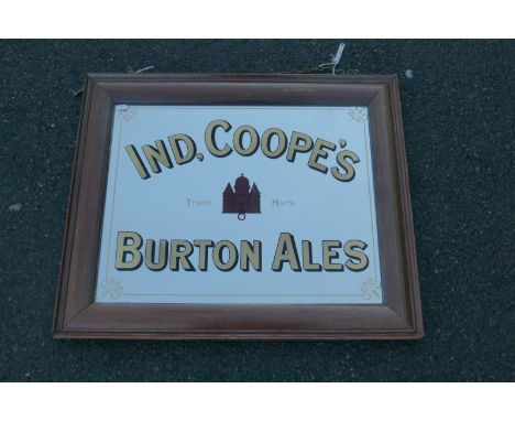 An Ind, Coope's Burton Ales advertising mirror with trademark image to the centre, 24 3/4 x 20 1/2".