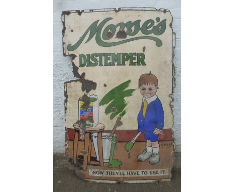A large Morse's Distemper rectangular enamel sign by Hassall, 40 x 60".