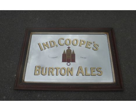 An Ind, Coope's Burton Ales rectangular oak framed pub advertising mirror 35 1/2 x 25 1/2".