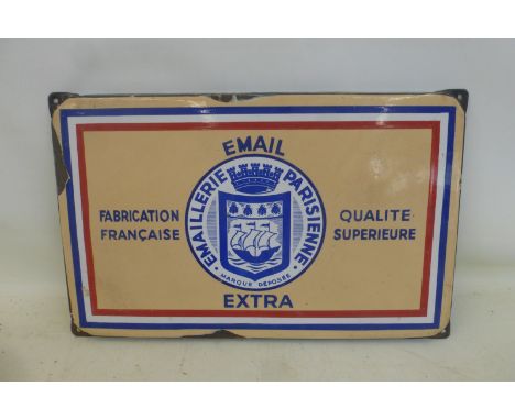 A French enamel sign manufacturer enamel sign, 19 x 12".