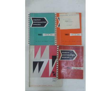 Three well illustrated catalogues titled 'Fancy Decorated Boxes', 1959, 1962 and 1963, also a Worcester Ware catalogue for 19