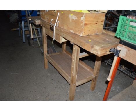 An oak work bench