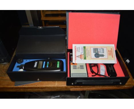 A Clarke digital tachometer together with a digital anemometer