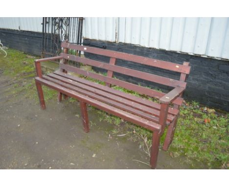 A wooden garden bench AF