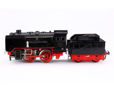 Fleischmann B-Dampflok 325, Spur 0, elektr., schwarz, mit Tender und 2 el. bel. Stirnlampen, LS, Z 4