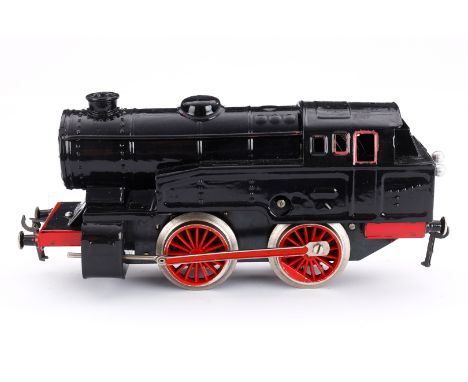 Fleischmann Tenderlok, Spur 0, Uhrwerk intakt, schwarz, LS, Z 4