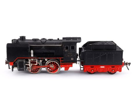 Fleischmann B-Dampflok 325, Spur 0, elektr., schwarz, mit Tender und 2 el. bel. Stirnlampen, LS, Z 3