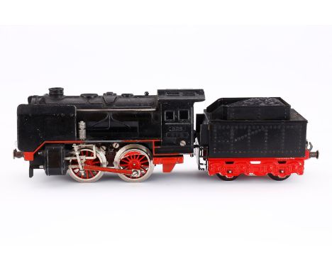 Fleischmann B-Dampflok 325, Spur 0, elektr., schwarz, mit Tender und 2 el. bel. Stirnlampen, LS, Z 3