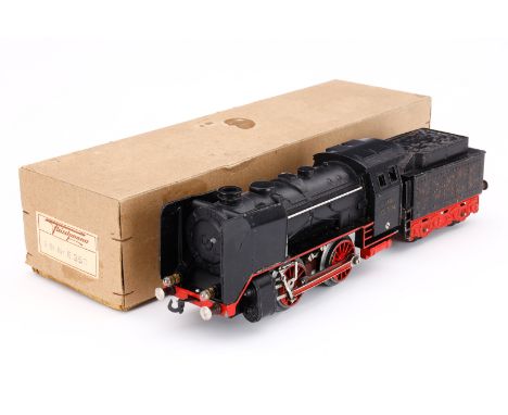 Fleischmann B-Dampflok 350, Spur 0, elektr., schwarz, mit Tender und 2 el. bel. Stirnlampen, LS, Z 3
