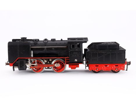 Fleischmann B-Dampflok 350, Spur 0, elektr., schwarz, mit Tender und 2 el. bel. Stirnlampen, LS, Z 3