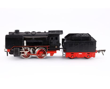Fleischmann B-Dampflok 325, Spur 0, elektr., schwarz, mit Tender und 2 el. bel. Stirnlampen, LS, Z 3