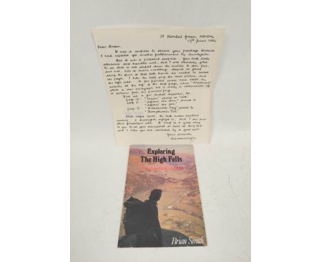 WAINWRIGHT ALFRED.&nbsp;&nbsp;A 23 line&nbsp;manuscript letter to Brian Smith reviewing and commenting on the latter`s public
