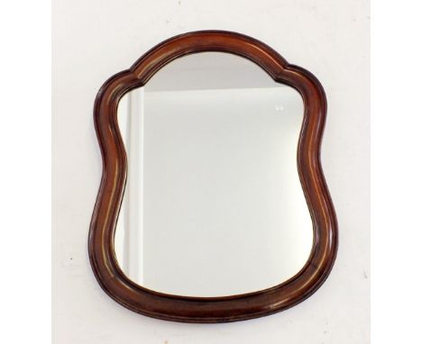 A Victorian mahogany shield form mirror, 67 x 53cm