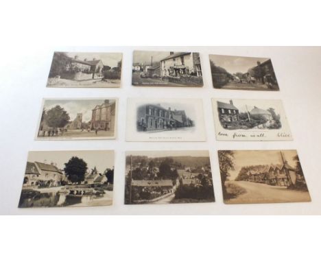 Postcards: Post Offices topo selection including Lower Slaughter, Painswick, Sheepscombe, Wormley etc. (14)
