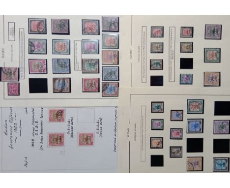 Sudan incl many early officials and Army Service perfin/overprint issues to higher, if not highest values; not often seen. 