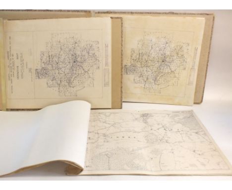 Three folders of Ordnance Survey maps of Kington and surrounds circa 1950 