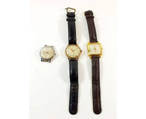 Two vintage gold watches by Oris and Accurist (both boxed) and a Timex watch 