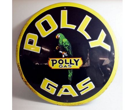 An American circular Poly Gas enamel advertising sign - 59cm diameter