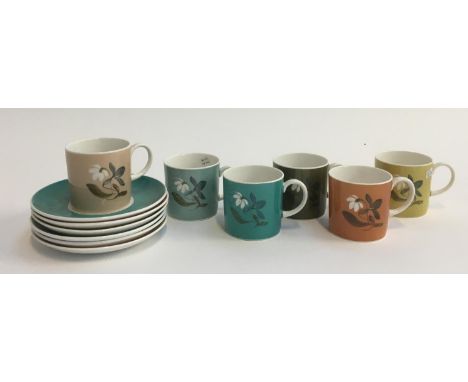 A Susie Cooper 12 piece coffee set including cups (6) and saucers (6) 
