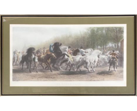 After Rosa Bonheur, "The Horse Fair" colour print, 46 x 87cm together with a colour Pears Soap print 'Playmates' 48cm x 60cm 