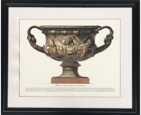 A framed colour print after Giovanni Battista Piranesi   of Altra Veduta del gia descritto Vaso, 47cm x 61cm 