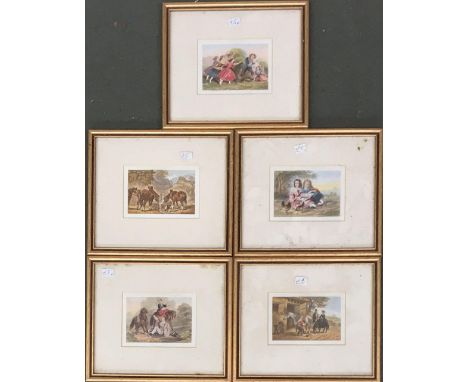A set of five Baxter prints from the Christies New Hall Vault sale, each 7x10cm 