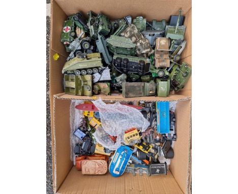 Diecast:&nbsp;a quantity of military and other vehicles, in playworn condition, to include examples by Dinky; Corgi; Matchbox