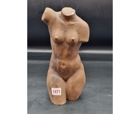 Reuben Ugbine, (Nigerian 1956- 2021), a ceramic female torso, signed and dated 2002, 29cm high. 