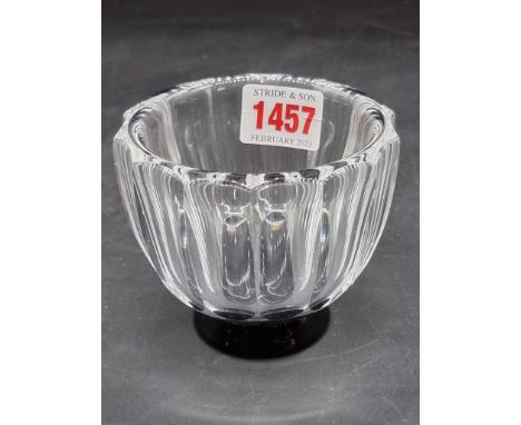 A 1930s Orrefors clear and black glass vase,&nbsp;by Simon Gate, 8cm high. 