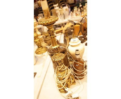 Five mixed table lamps. This lot is not available for in-house P&amp;P.
Condition Report: All electrical items in this lot ha