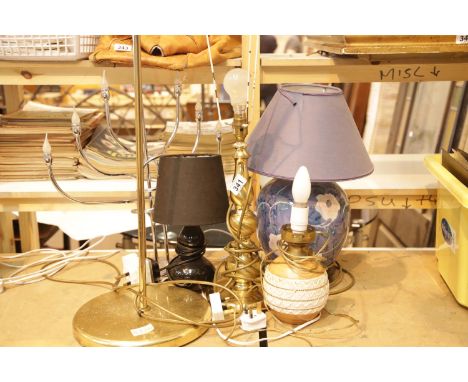 Collection of table lamps and a standard lamp. This lot is not available for in-house postage.
Condition Report: All electric