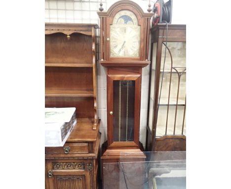 Large mahogany long cased Fenclocks Suffolk brass faced long cased clock with two weights. This item is not available for in-